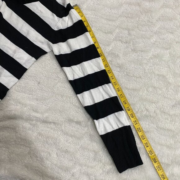 NWD Sweater Womens Size XL Black/White 100% Acrylic Striped Pullover Mock Neck - Picture 4 of 8